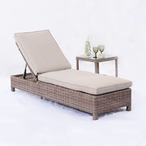 Rattan Sunbed Swimming Pool Set Wicker Outdoor Tables Lounger With Side Table