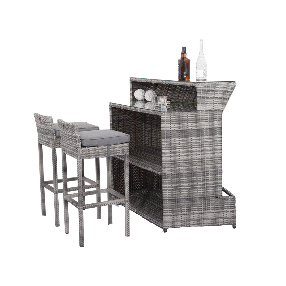 New Style Garden Furniture Home Bar and High Chairs Outdoor Barstool Metal Frame Garden Rattan Furniture