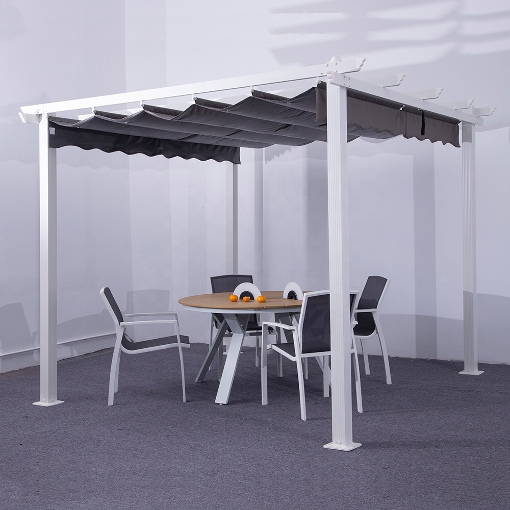 aluminum modern pergola  sun shade pergola steel louvered roof pergola kits