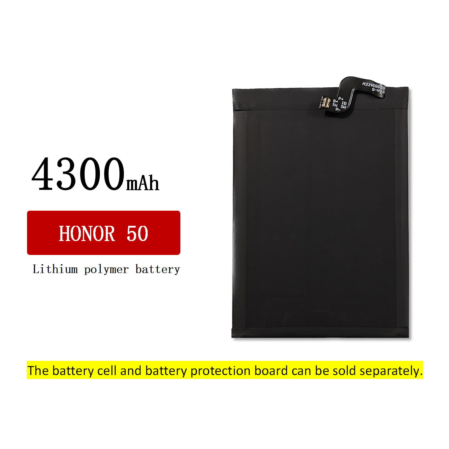 Rechargeable Phone Replacement Battery Original Capacity 4300mah for Huawei Honor 50 Mobile Phone Black rechargeable Stock,stock