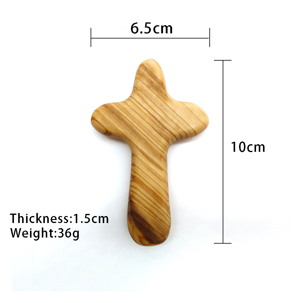 Olive Wood Clinging Cross, Comfort Holding Wooden Cross