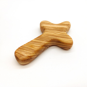 Olive Wood Clinging Cross, Comfort Holding Wooden Cross