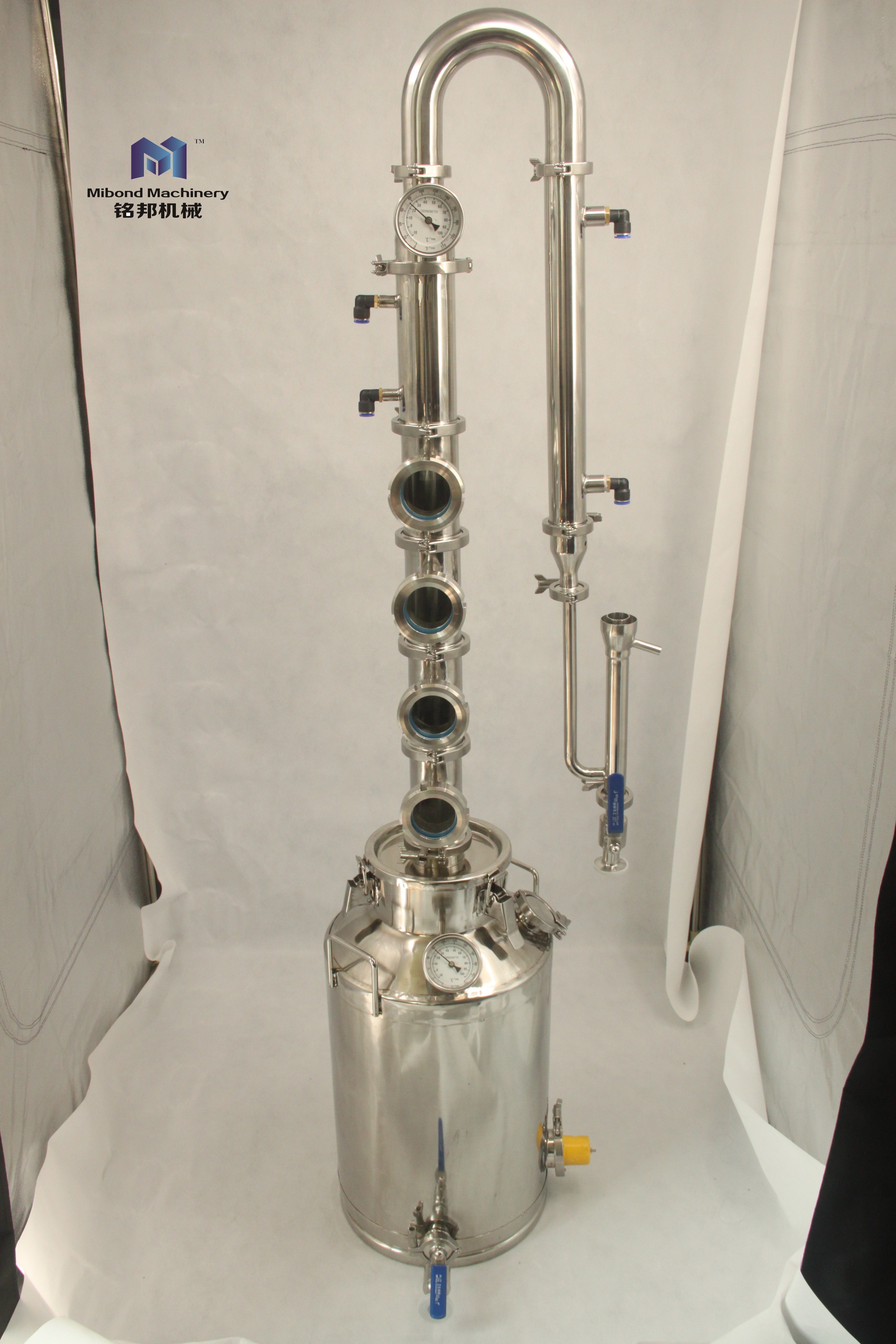 50L stainless steel/copper distilll  boiler tank pot with reflux still column for sale