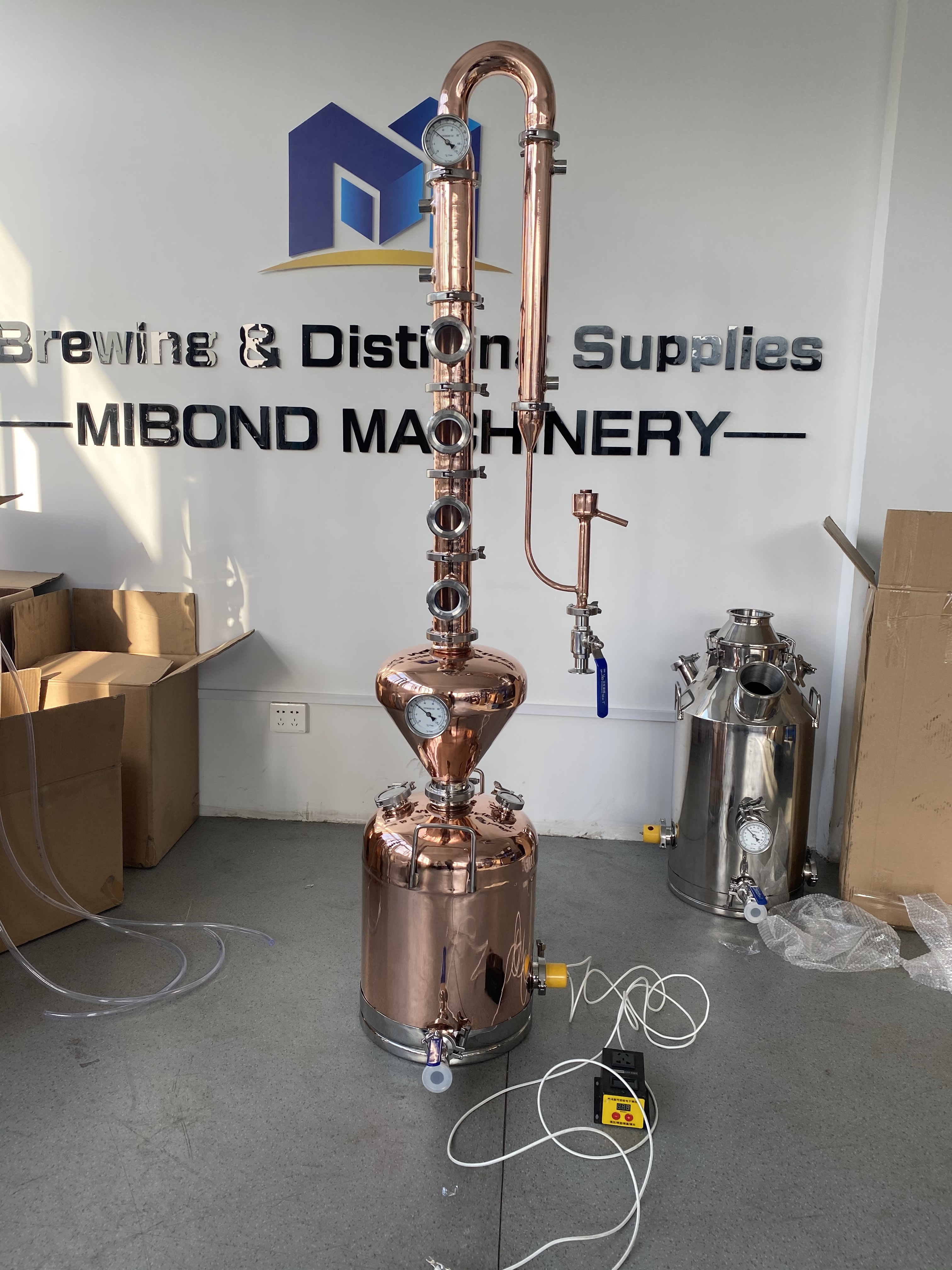 Stainless Copper tee with sight glass copper bubble plate distillation column