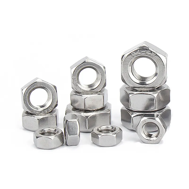 Custom Different Types Stainless Steel Metal Building Materials Nut 303 304 316 Hexagon Hex Nut DIN 934 Standard Hex Lock Nut