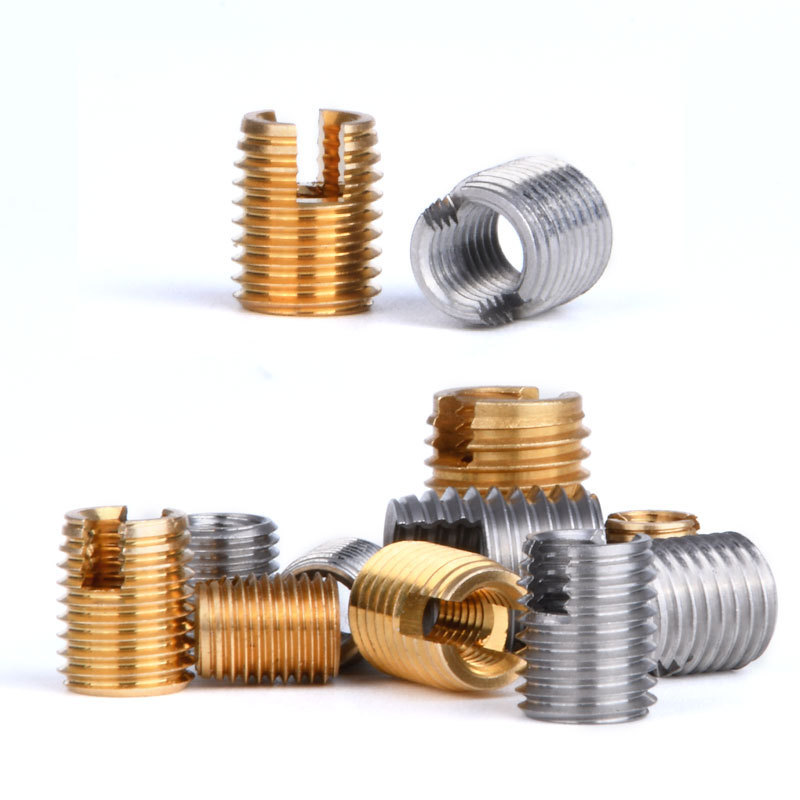 MICADY M2 M2.5 M3 M4 Metric 303 series Stainless Steel Brass Threaded Self Tapping Slotted Type Wire Thread Insert Nut