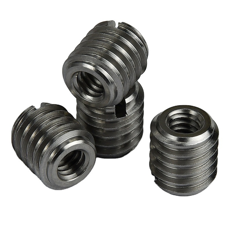 Slotted thread Insert nut 303 stainless steel screw sleeve bushing Internal and external self tapping Insert  for wood