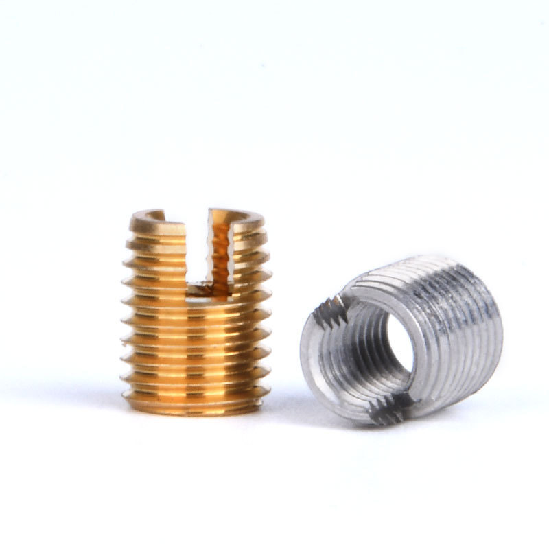 MICADY M2 M2.5 M3 M4 Metric 303 series Stainless Steel Brass Threaded Self Tapping Slotted Type Wire Thread Insert Nut