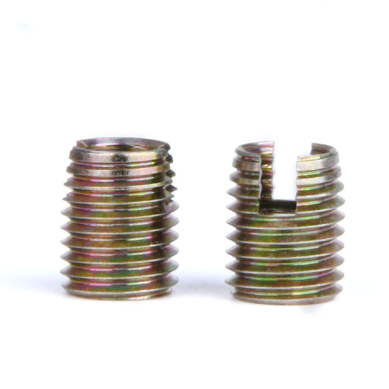 MICADY M2 M2.5 M3 M4 Metric 303 series Stainless Steel Brass Threaded Self Tapping Slotted Type Wire Thread Insert Nut