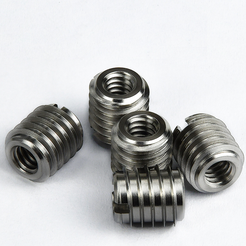 Slotted thread Insert nut 303 stainless steel screw sleeve bushing Internal and external self tapping Insert  for wood