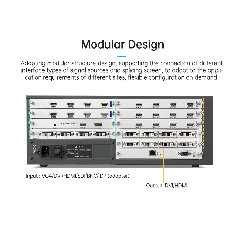 4k UHD 4 in 8 out HDM I TV video wall  controller processor Video wall display for 8 led LCD screens