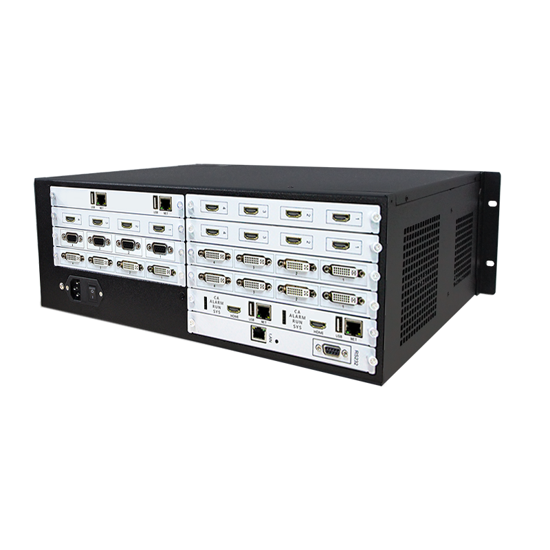 3U chassis HD 16 route input 20 route output video wall matrix processor LCD Audio and video splicing processor