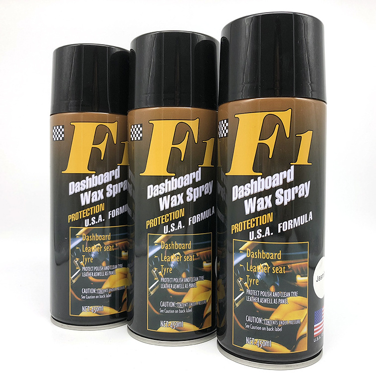 F1 Dashboard Wax Spray Polishing Wax Aerosol  Leather Shine Car Care Product OEM