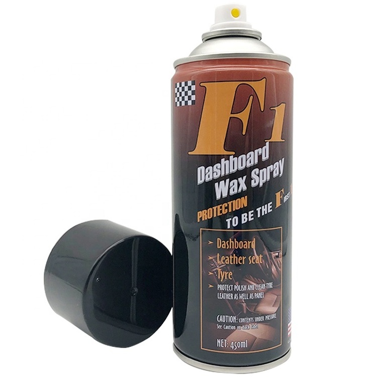 All purpose car interior dashboard polish wax spray aerosol for leather tyre 450ml from Factory