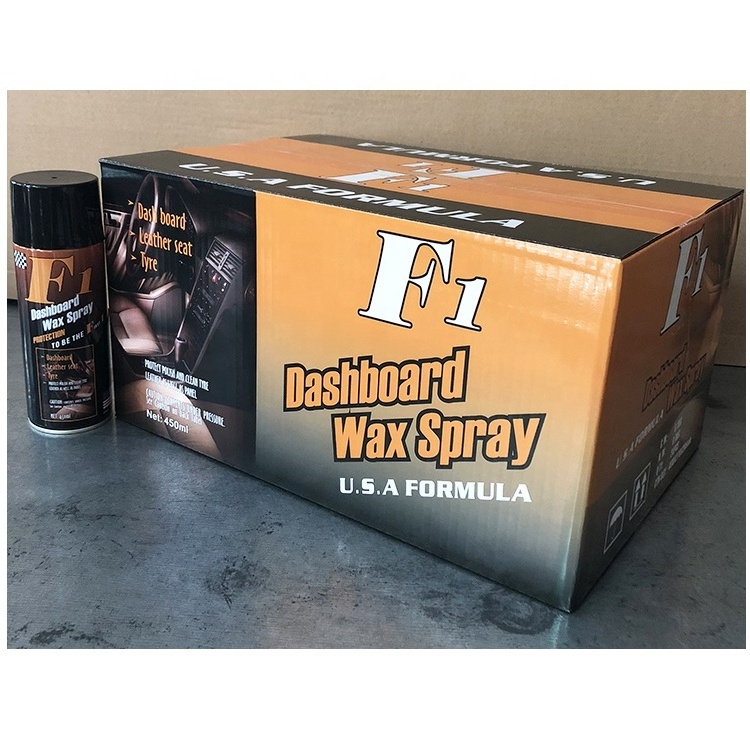 All purpose car interior dashboard polish wax spray aerosol for leather tyre 450ml from Factory