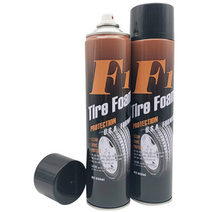 650ml Hot Selling Tire Shine Cleaner Foam car polish type spray can foam tire shining and polishing tire foam protectant spray