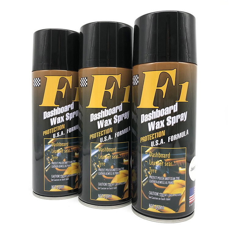 F1 Dashboard Wax Spray Polishing Wax Aerosol  Leather Shine Car Care Product OEM