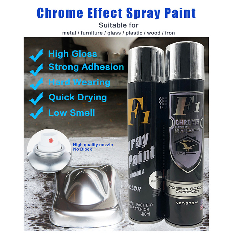 300Ml high heat mirror effect silver coating chrome spray paint car paint protection spray chrome spray paint chrome green