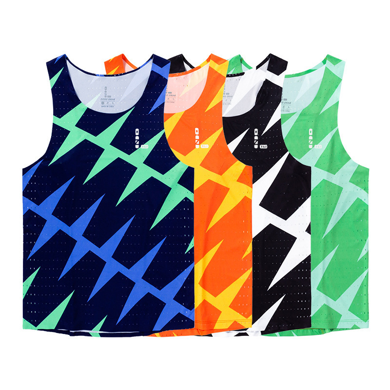 Manufacturer Sports Sleeveless Polyester Quick Dry fit Sublimation Vest Custom Running Marathon Singlet Tank Tops