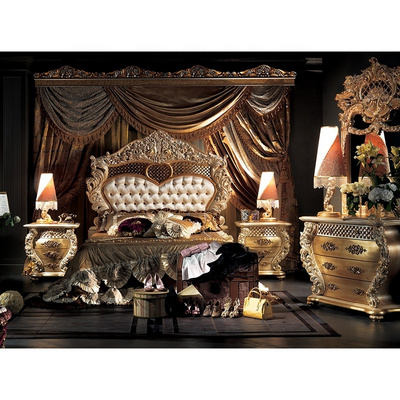 Fabulous Latest double bed luxury designs antique wooden bedroom set furniture with hand carving king size bed frame