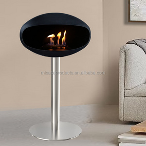 2023 latest design cocoon shape sphere oval fireplace real fire eco ethanol fireplace indoor free standing fireplace