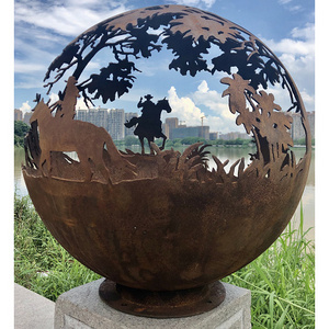 Industrial Fire Pit Art sphere Cowboy 60/80/90/100cm