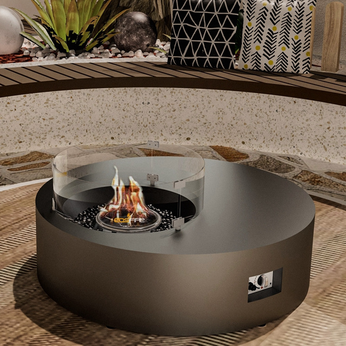 Round outdoor Gas Fire Pit with burner kit round fire pit table  gas outdoor firepit