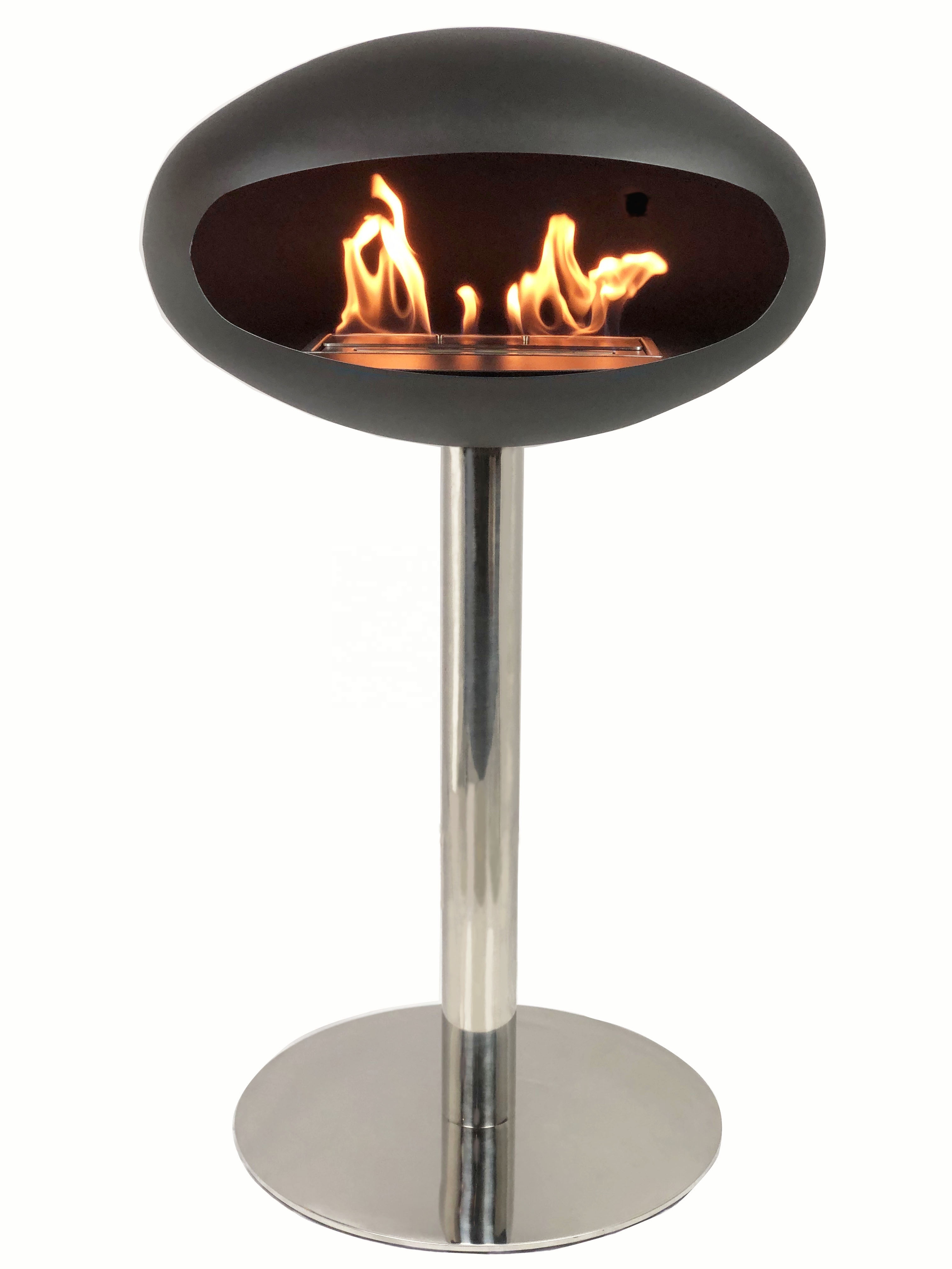 2023 latest design cocoon shape sphere oval fireplace real fire eco ethanol fireplace indoor free standing fireplace