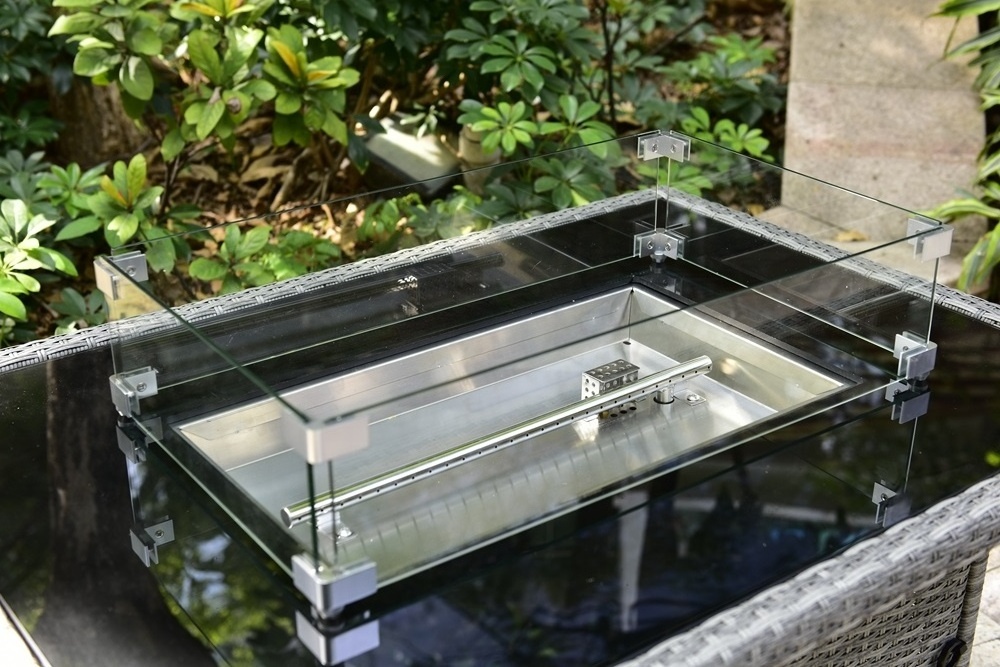 firepit fire pit wind-proof  glass flame glass wind shield guard tempered