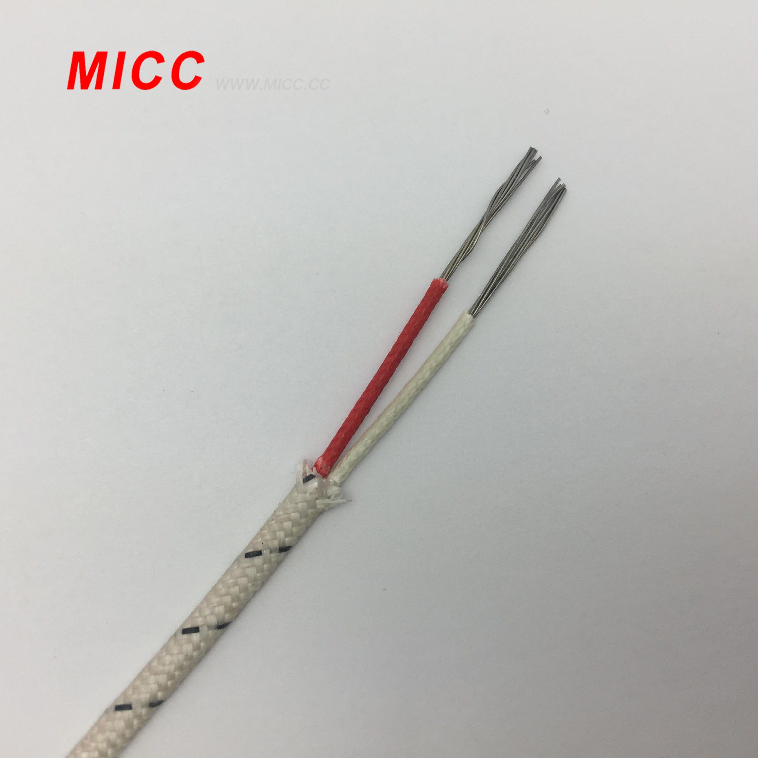 MICC braided fiberglass insulated thermocouple compensation wire