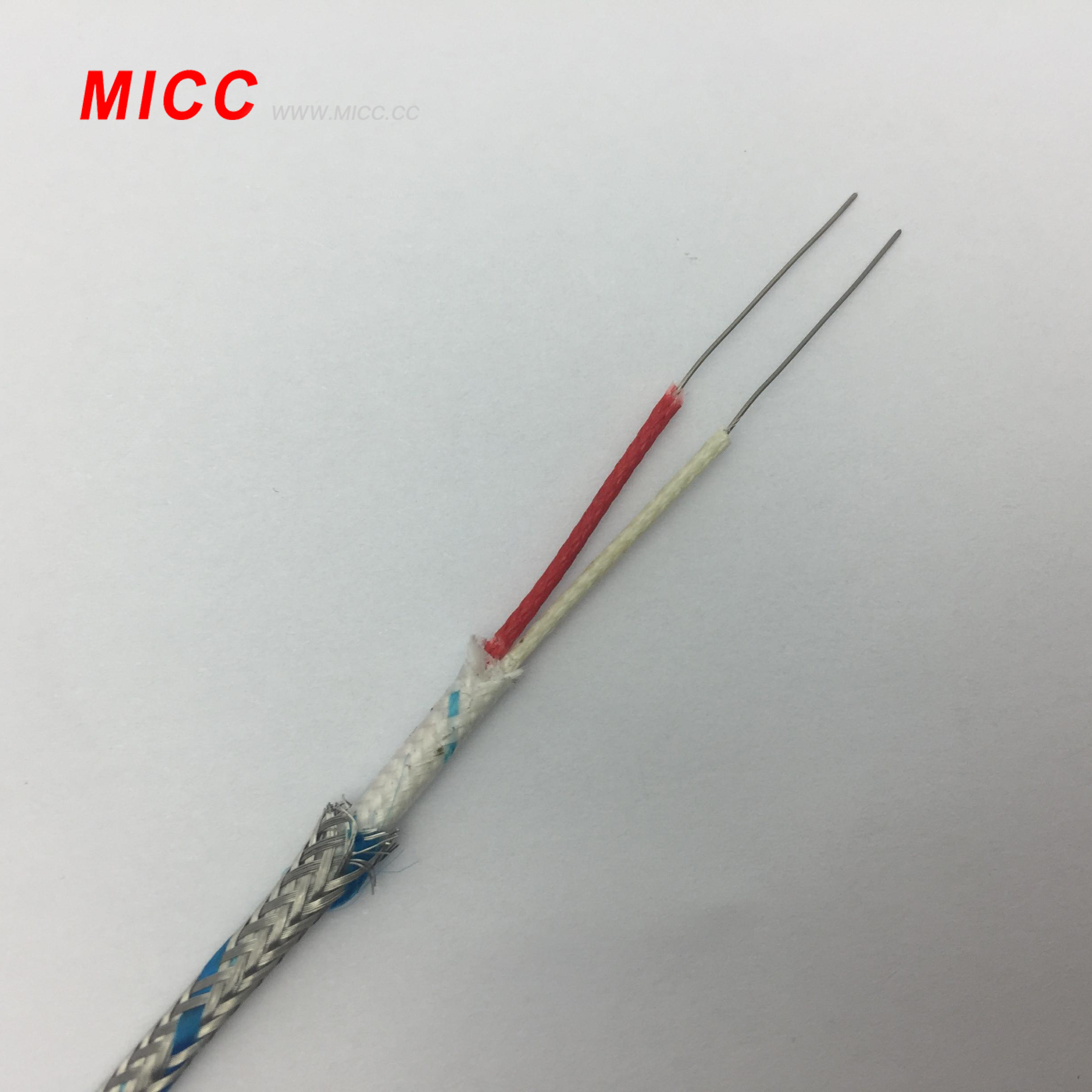 MICC braided fiberglass insulated thermocouple compensation wire