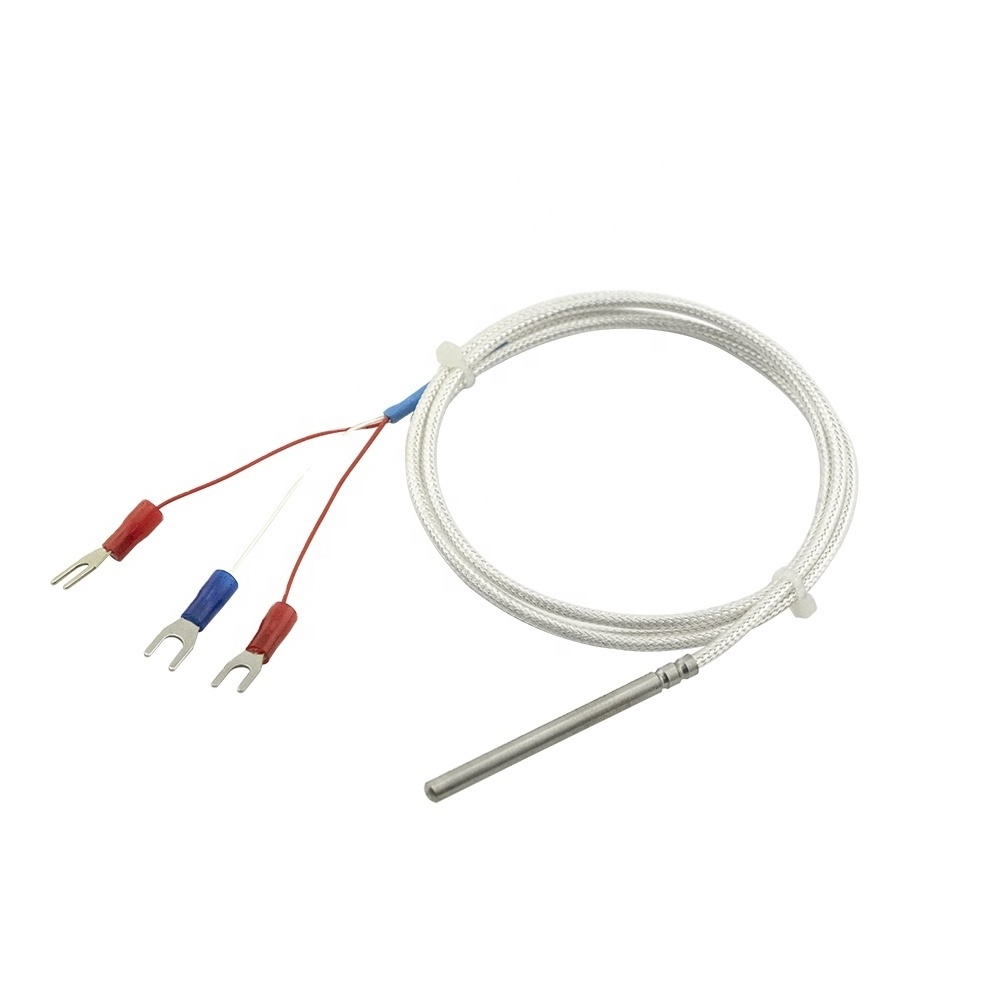 PT100 Temperature Sensor RTD Sensor thermocouple with three-core silver-plated FEP shield wire for Industrial