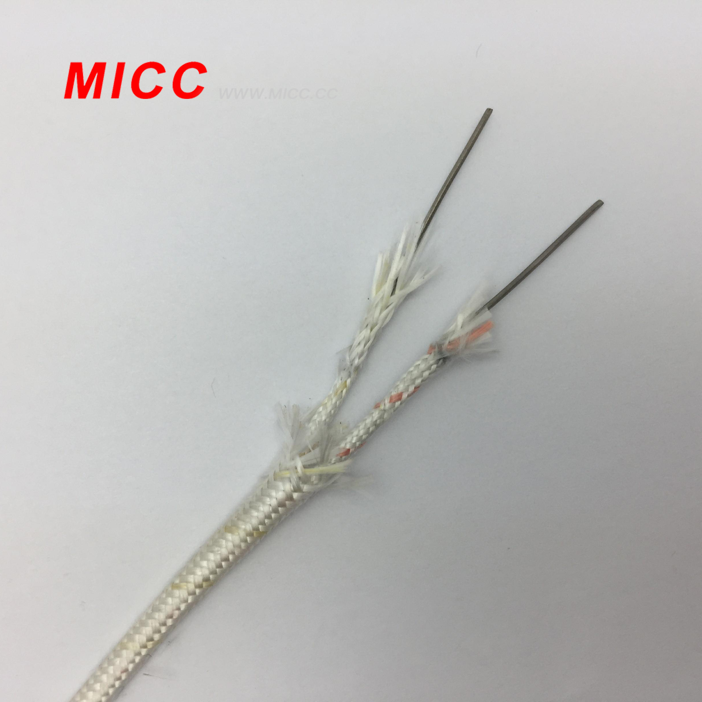 MICC braided fiberglass insulated thermocouple compensation wire