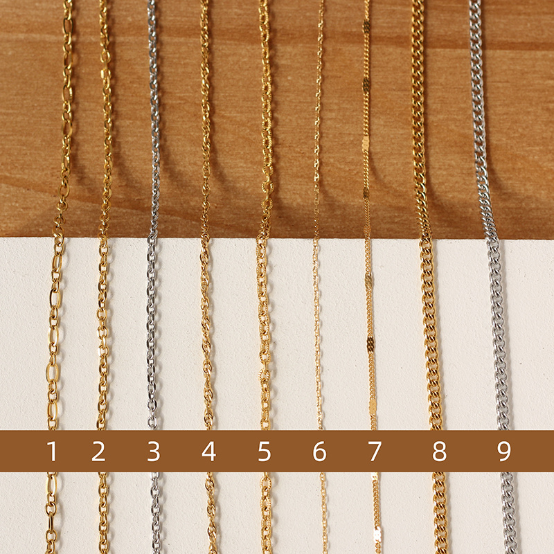 MICCI Wholesale Custom 18K Gold Plated Stainless Steel Bulk Chain DIY Pendant Gold Filled Necklace Chains for Jewelry Making