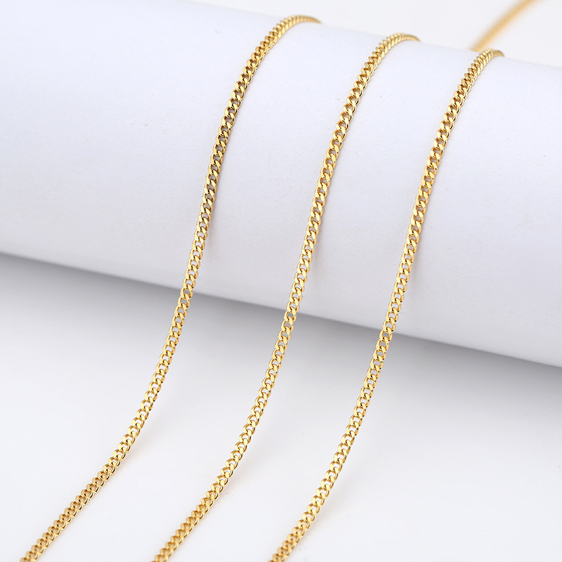 MICCI High Quality Wholesale Custom 316 Stainless Steel Bulk DIY Gold Plated Curb Chains for Necklace Jewelry Making