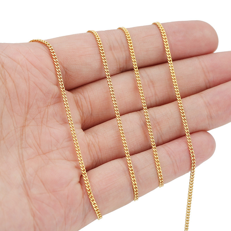 MICCI High Quality Wholesale Custom 316 Stainless Steel Bulk DIY Gold Plated Curb Chains for Necklace Jewelry Making