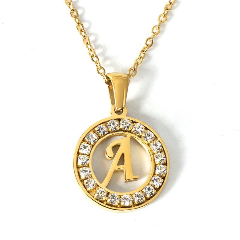 Jewelry Making Supplies Wholesale Initial English Letter Fashion Initial Jewelry Necklace Stainless Steel Necklace