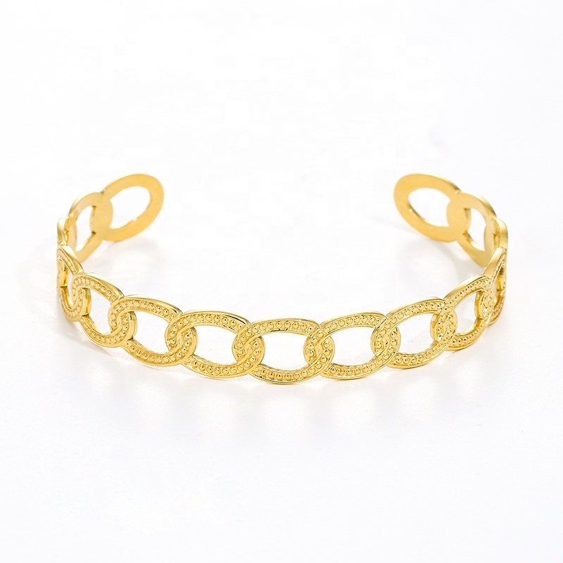 Waterproof 18K Gold Plated Jewelry 2023 Women Bridesmaid Cuff Cheap Bangle Non Tarnish Saudi Arabia Bracelet