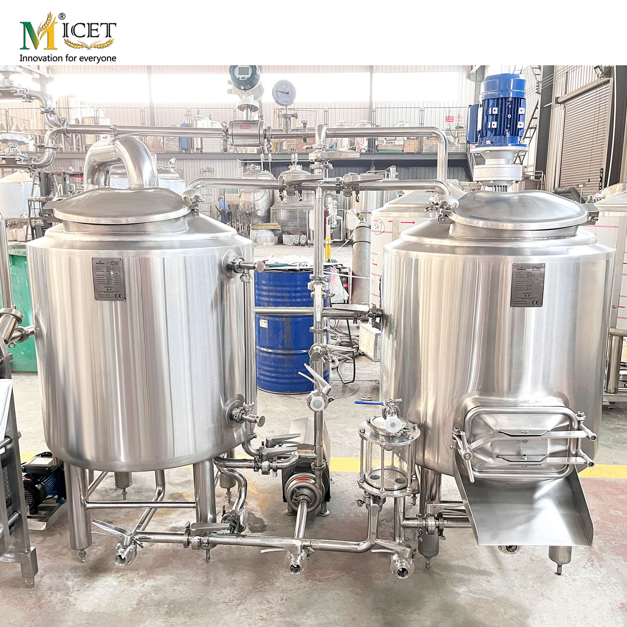 stainless steel two vessel brewhouse mash tank 200l beer crafting equipment