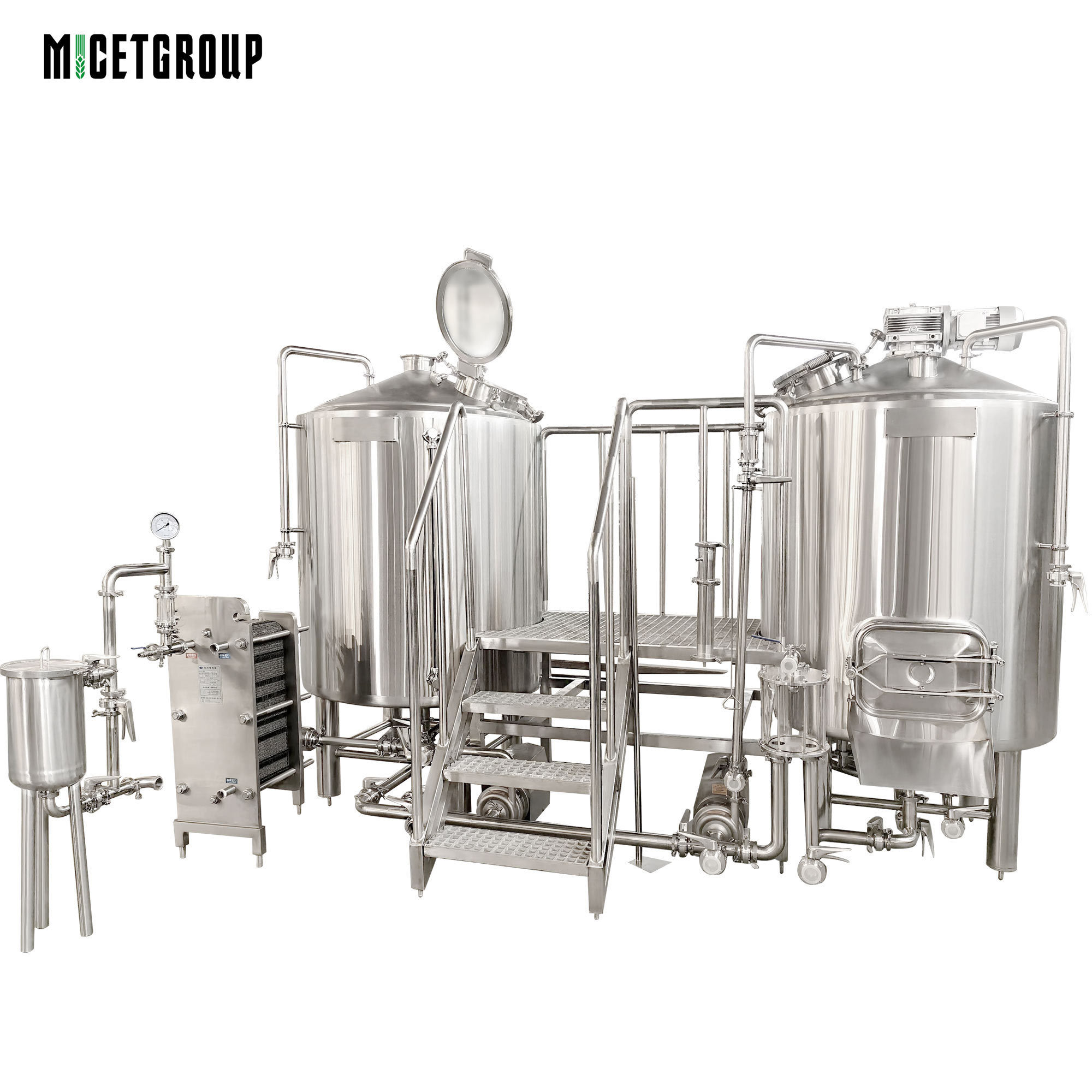 7BBL Commercial used beer brewing equipment staihless steel combined steam heated brewhouse industrial brewery