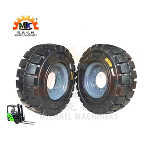 New Energy Electric Forklift Trucks Spare Parts Rear Steer Axle Solid Wheel Tyre&Rim 4.00-8 5.00-8 6.00-10 650-10 28x9-15 700-12