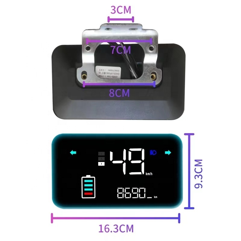 EV Car Motorcycle E-Bike LED Digital Combine Speed Meter Dashboard for 48v/60v/72v Led Acid Battery&Bldc Motors