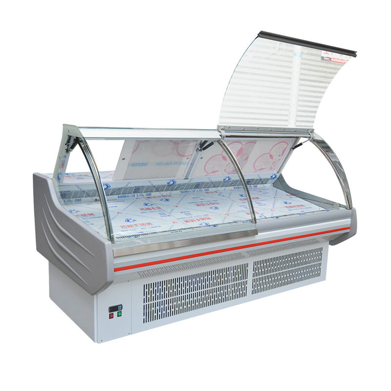 Commercial Supermarket Curved Display Hanging Meat Refrigerator Display Cooler Fan Cooling MLHR-25SSX Optional Micheal CN;GUA