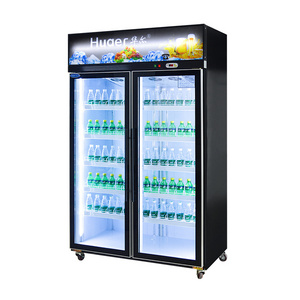 wholesale price upright 2 glass door display pepsi refrigerator