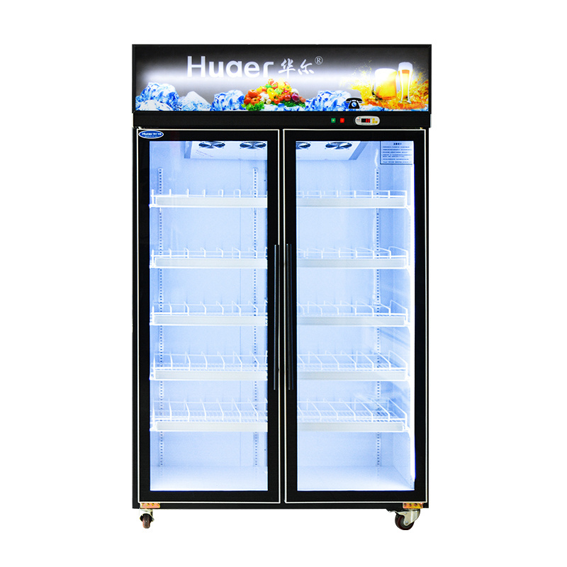 wholesale price upright 2 glass door display pepsi refrigerator