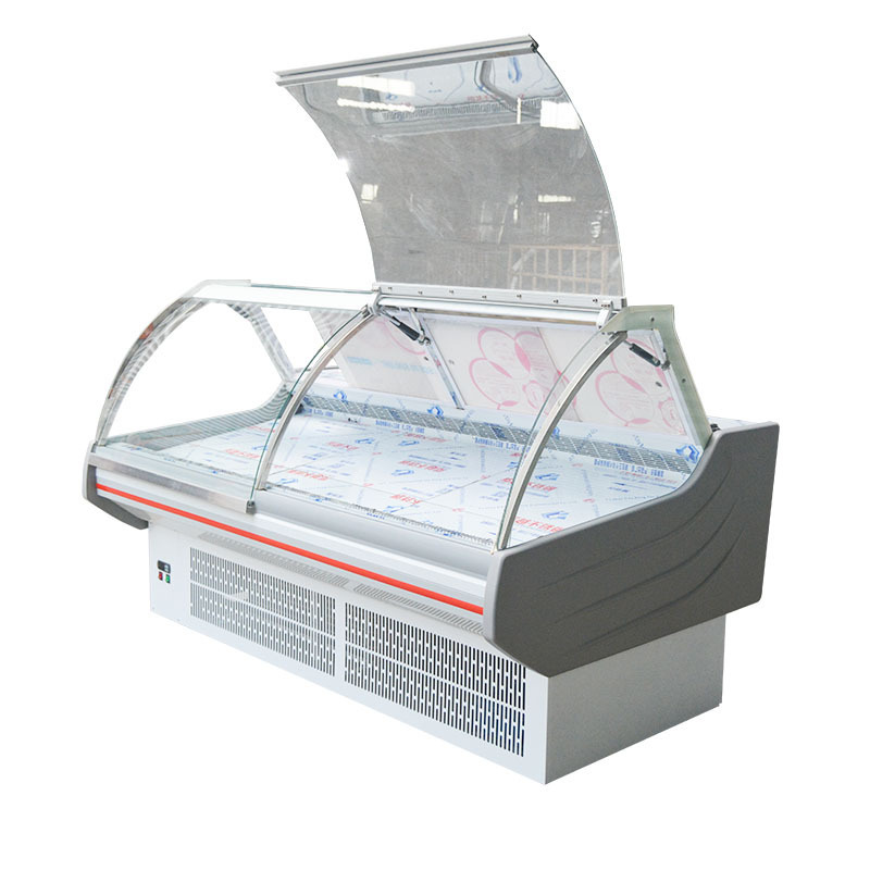 Commercial Supermarket Curved Display Hanging Meat Refrigerator Display Cooler Fan Cooling MLHR-25SSX Optional Micheal CN;GUA