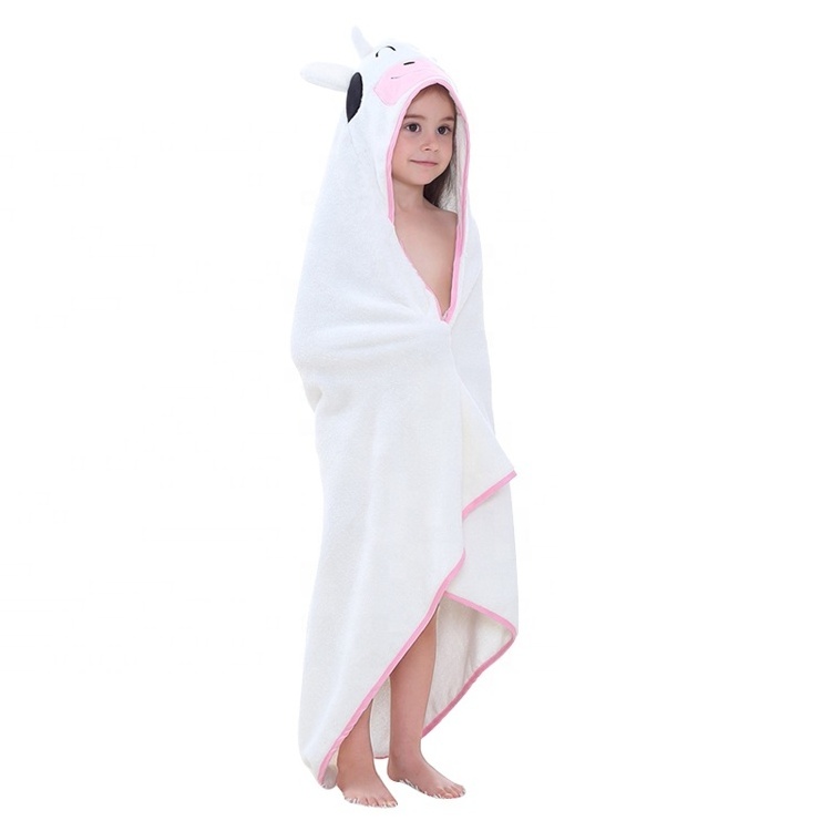 MICHLEY Hot 320 GSM Kids Cotton Beach Bathrobe Summer Hooded Cartoon Children's towel