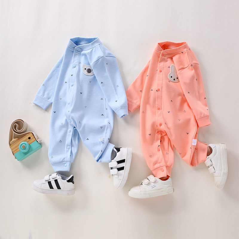 Michley Wholesale Infant Long Sleeve Jumpsuit Girls Rompers Autumn Organic Cotton Baby Clothes