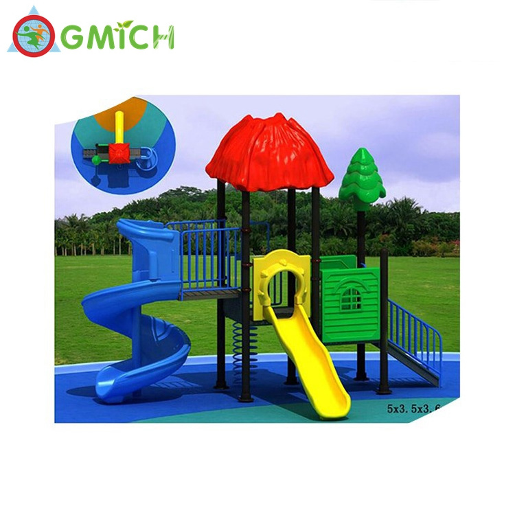 Patio swing with plastic slide outdoor garden kids swing set playground for backyard JMQ-G085A