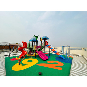 kindergarten outdoor play equipment Plastic Play Park slide for outdoor playground